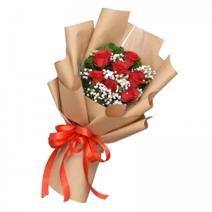 Bó Hoa Hồng Đỏ 7 Hoa giấy báo
