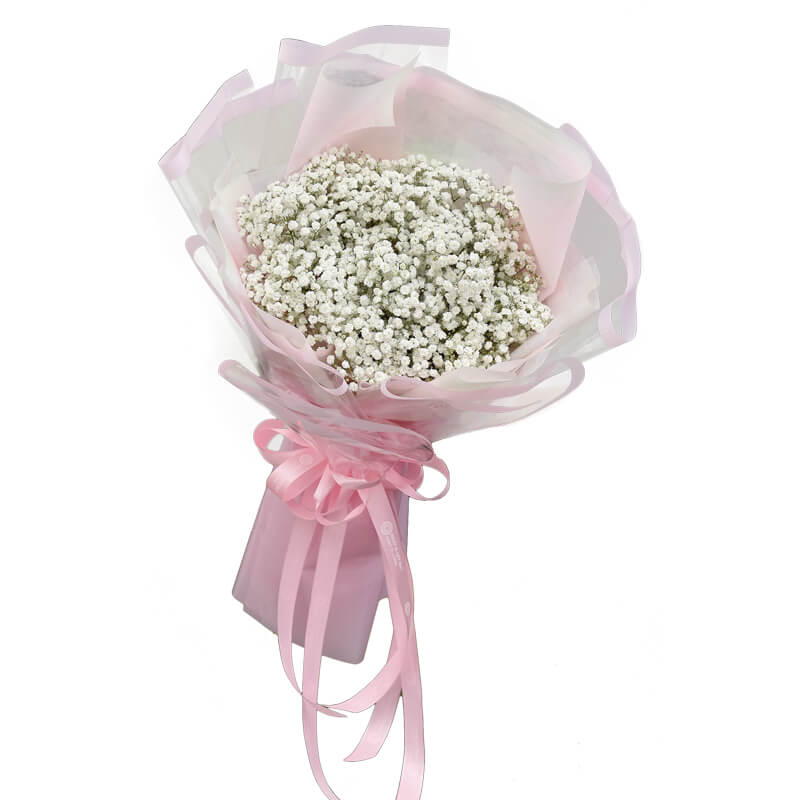 Bó Hoa Baby Trắng Giấy Hồng 1