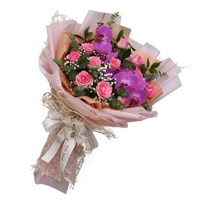 Bó Hoa Hồng Hồ Diệp Tím 1