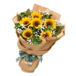 Bó hoa hướng dương: Những bông hoa hướng dương, những người bạn thân thiết của mùa hạ, với màu vàng chói lóa, là món quà tuyệt vời để tặng cho người thân yêu. Bó hoa hướng dương đầy sức sống này sẽ đem đến niềm vui và tình yêu thương cho bất kì ai nhận được nó.