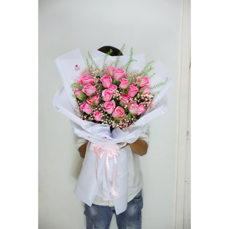 Bó Hoa Hồng Sen Mix Baby Hồng Tặng Sinh Nhật