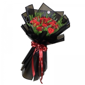 Bó Hoa Hồng Đỏ Mix Cỏ Đồng Tiền Tặng Sinh Nhật Nữ, Nam