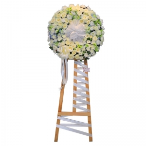 Vòng Hoa Đám Tang Đẹp Sang trọng màu trắng