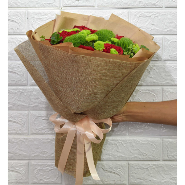 Bó Hoa Wicky Xanh 7 Ohara đỏ 1